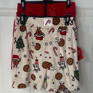 Cozy Holiday Cookie-Print Women's Pajama Shorts - Cream/Red